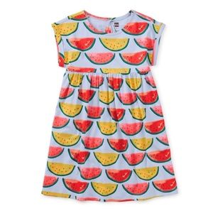 Tea collection girl’s Watermelon empire dress, size 4